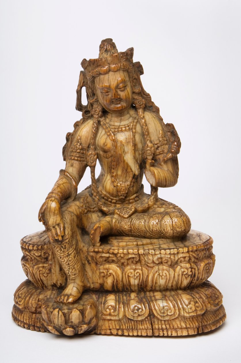 Himalayas elfenbensfigur av Tara av Indian School