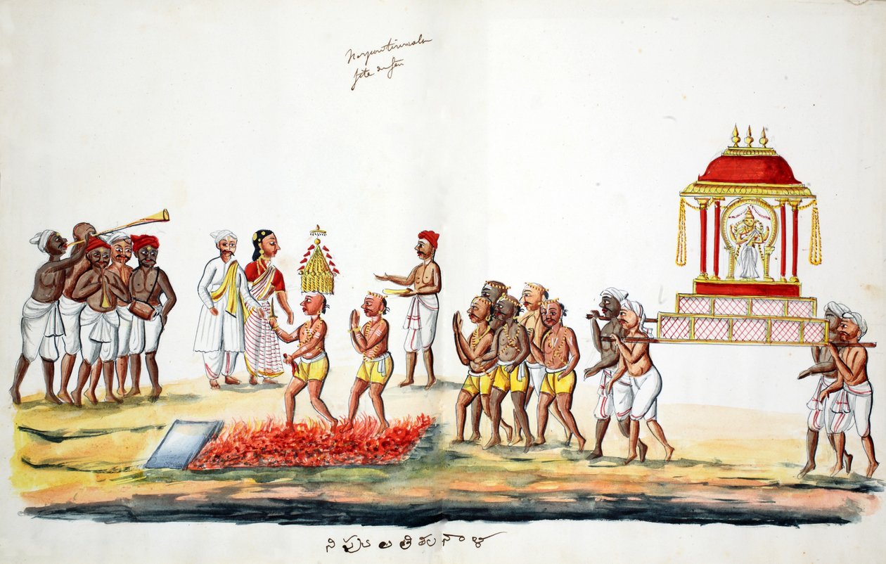 Hinduisk eldvandringsceremoni (wc på papper) av Indian School