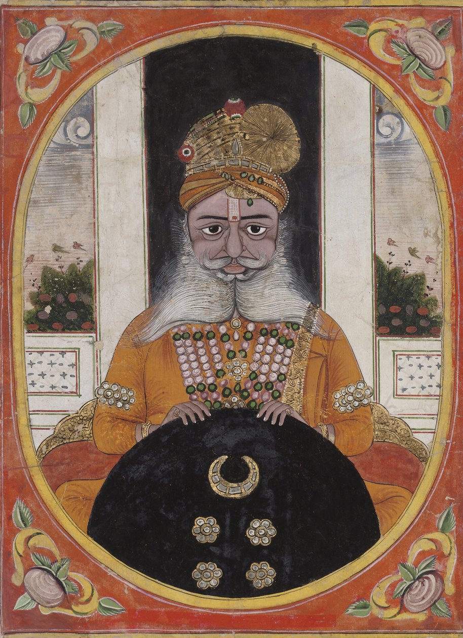 Maharaja Sardar Singh, härskare över Bikaner, 1851-71 av Indian School