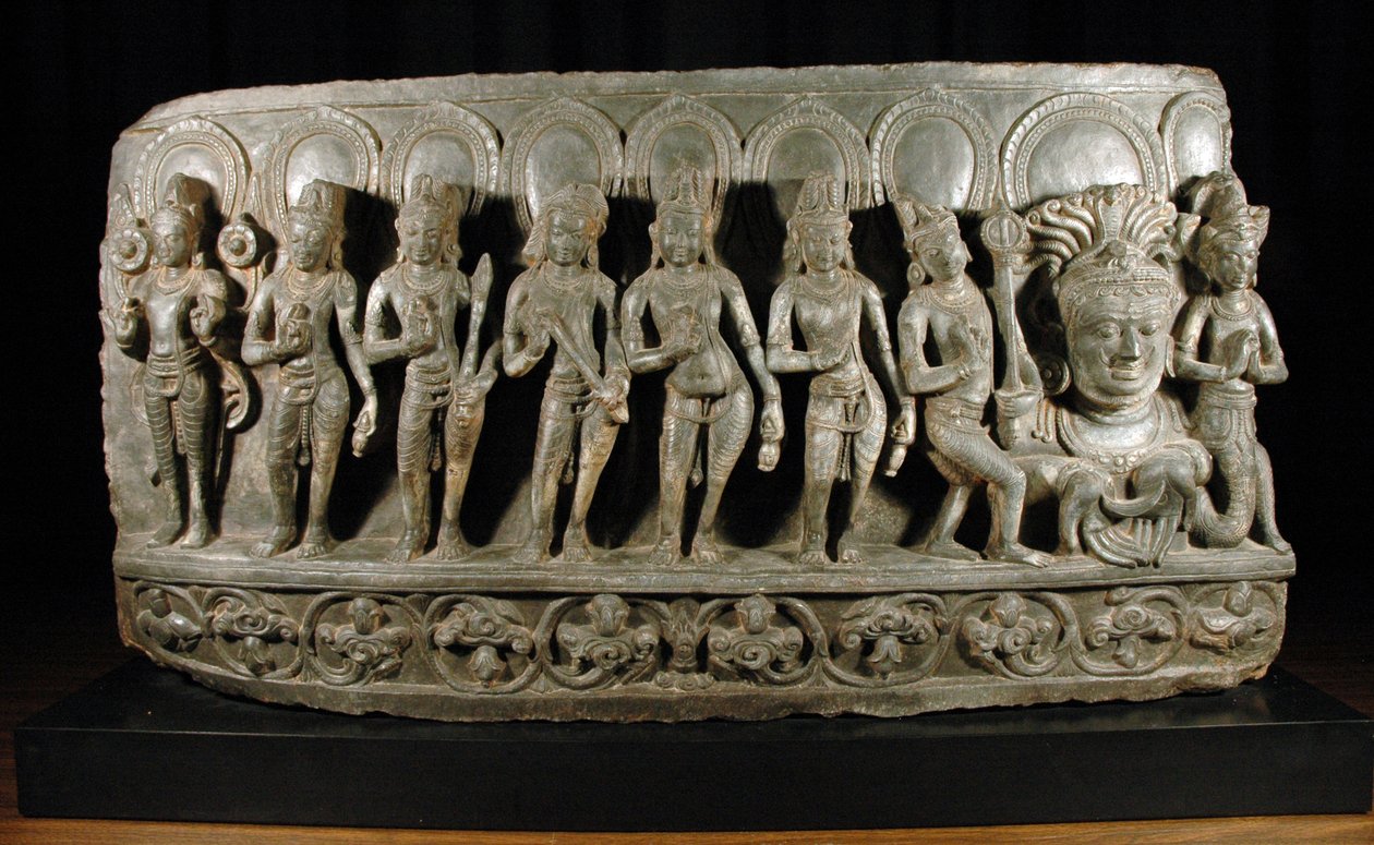 Navagraha, c.950-1000 (sten) (detalj av 874861) av Indian School