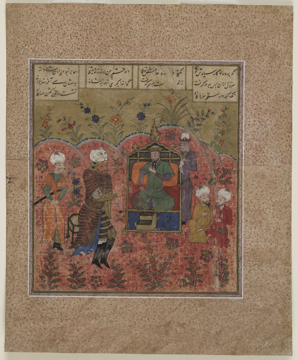 Rustam före Kay Ka "us, 1450-75 av Indian School