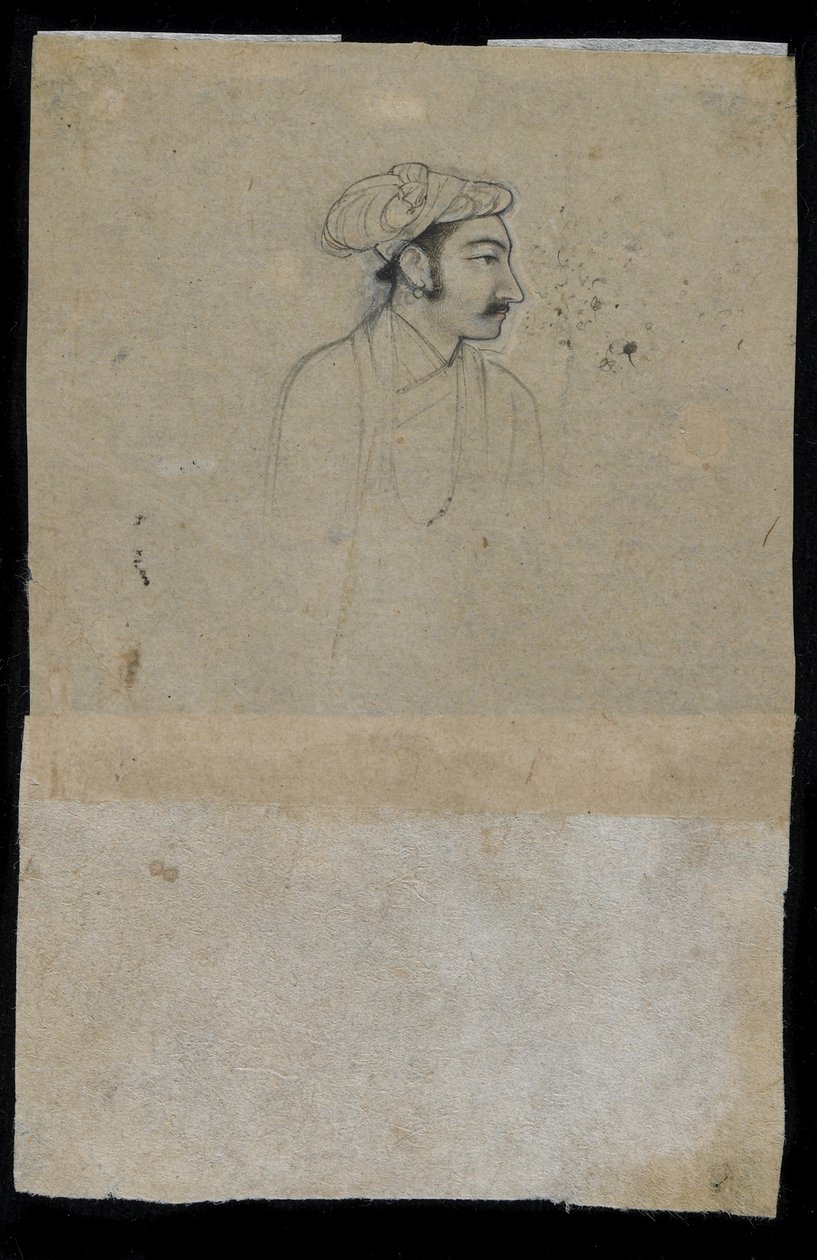 Sultan Khurram (Shah Jahan) (bläck på papper) av Indian School