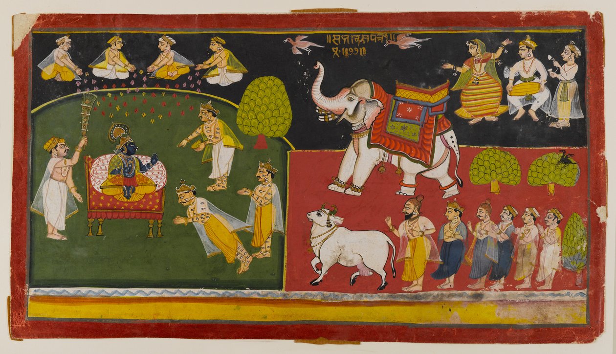 Oidentifierad scen, Aurangabad, ca 1725 (wc på papper) av Indian School