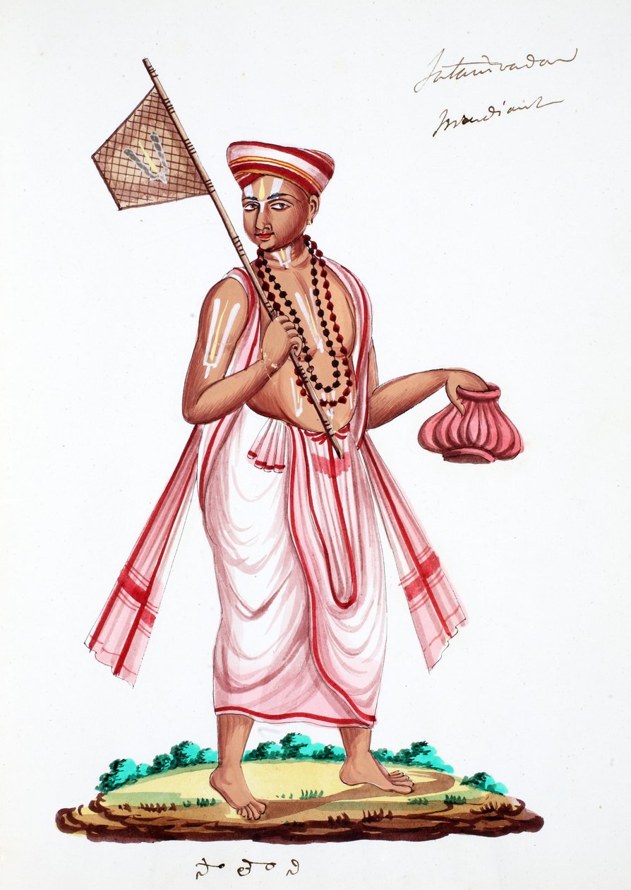 Vaishnavite Brahmin (wc på papper) av Indian School