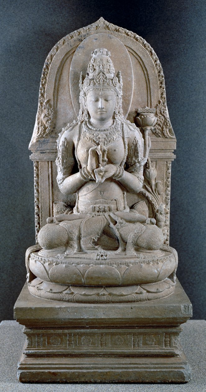 Prajnaparamita, gudinna för transendental visdom, ca 1300 (andesite) av Indonesian School