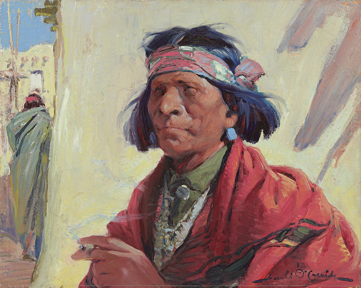 Taos Indian (olja på duk) av Ira Diamond Gerald Cassidy