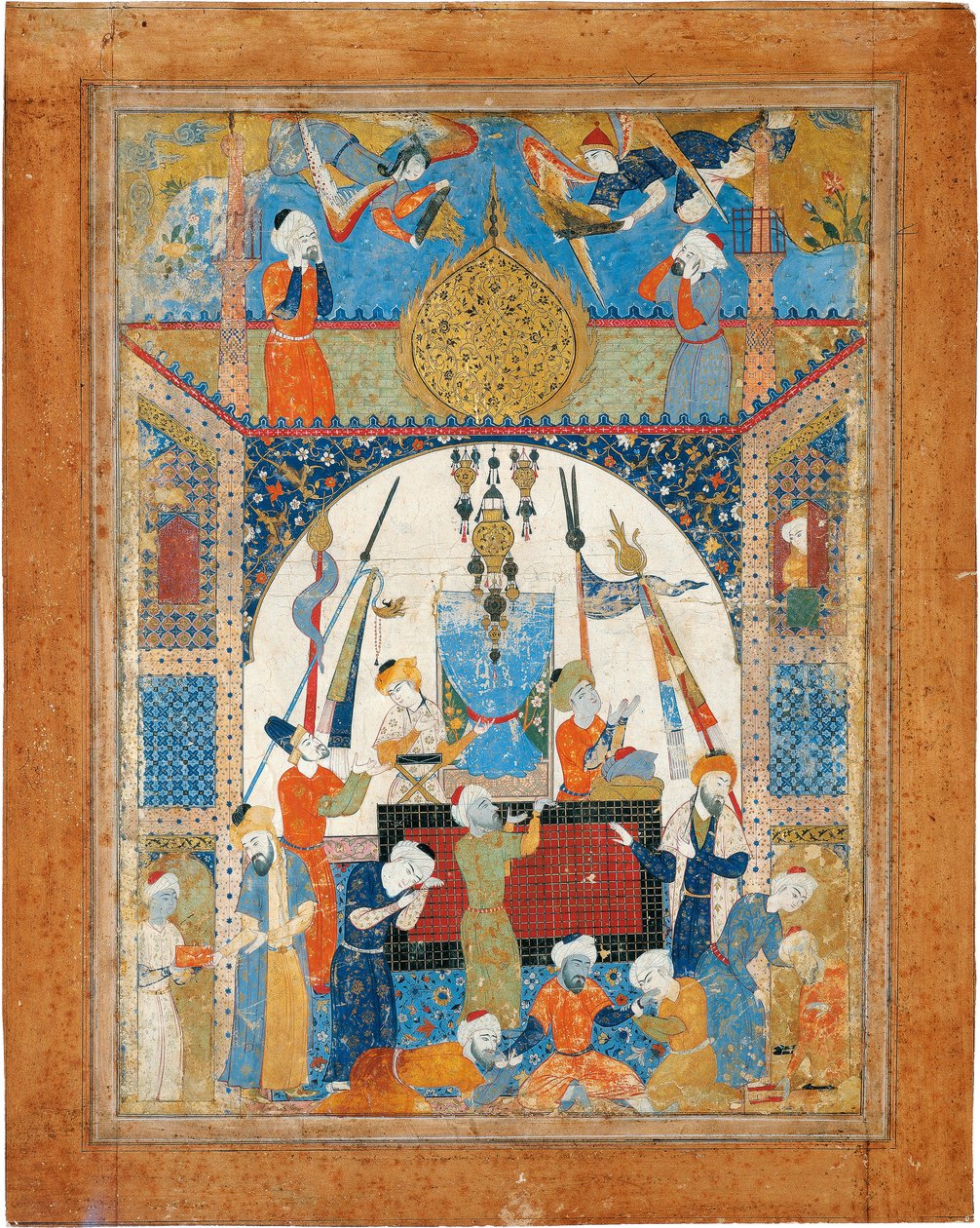 Scen från ett mausoleum av Iranian Master