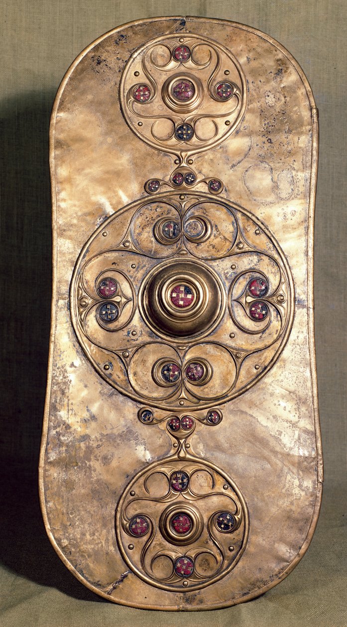 The Battersea Shield, c.350-50 BC (brons med rött glas) av Iron Age