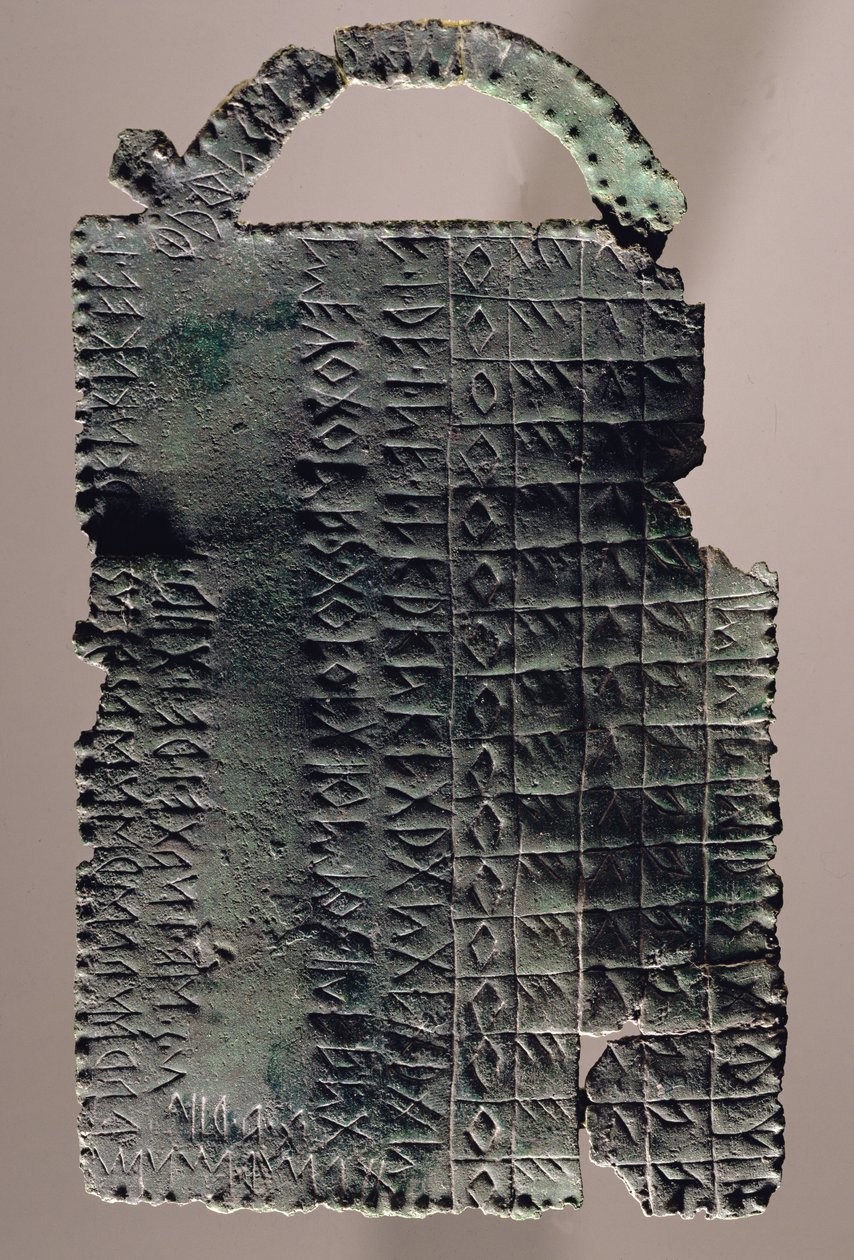 Plakett med inskription i det paleovenetianska alfabetet (brons) av Iron Age
