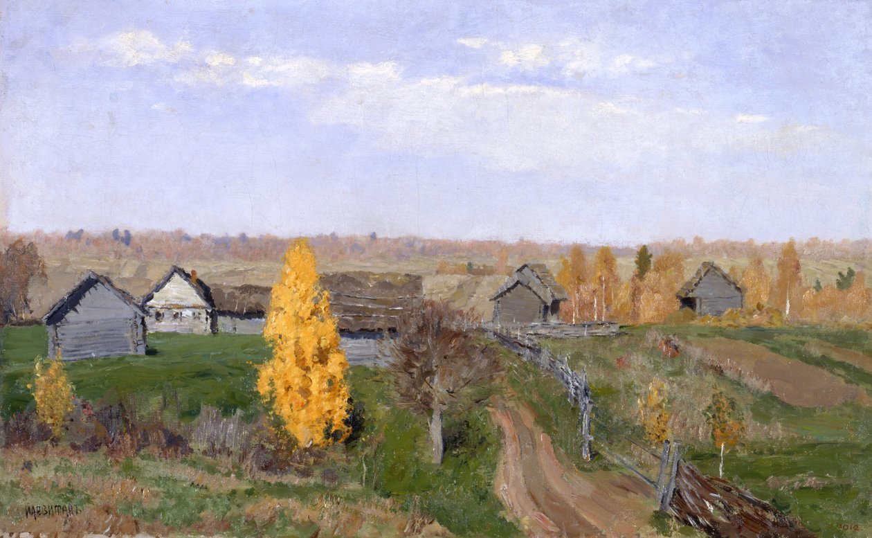 Gyllene hösten. Slobodka av Isaak Ilyich Levitan