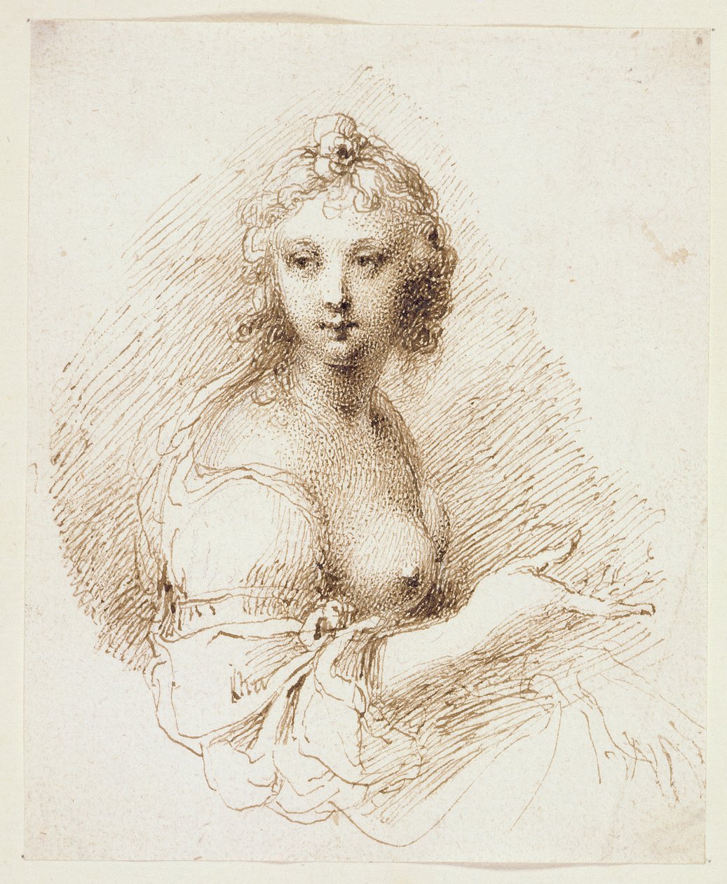 PD.49-1947 Studie av kvinnlig figur av Isaac Oliver