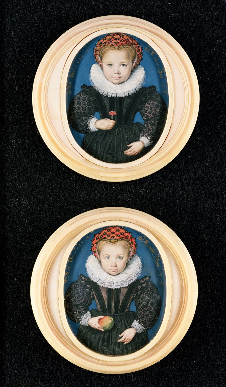 Två små flickor, 1590 av Isaac Oliver