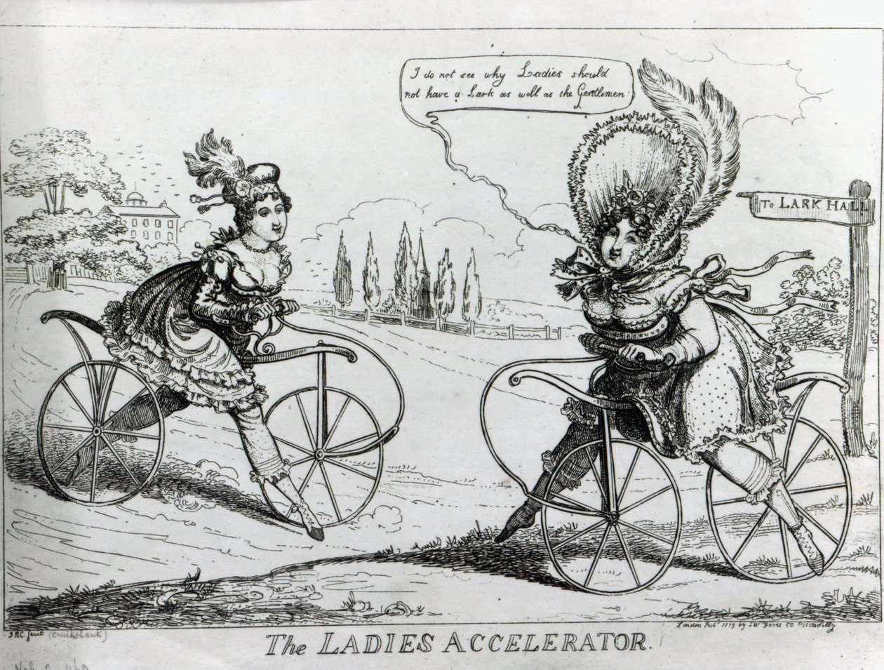 Ladies Accelerator, 1819 av Isaac Robert Cruikshank