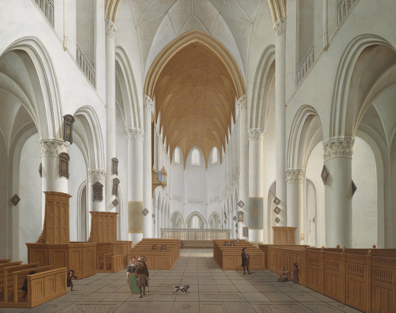 Innenraum der St.-Bavo-Kirche in Haarlem av Isaac van Nickele
