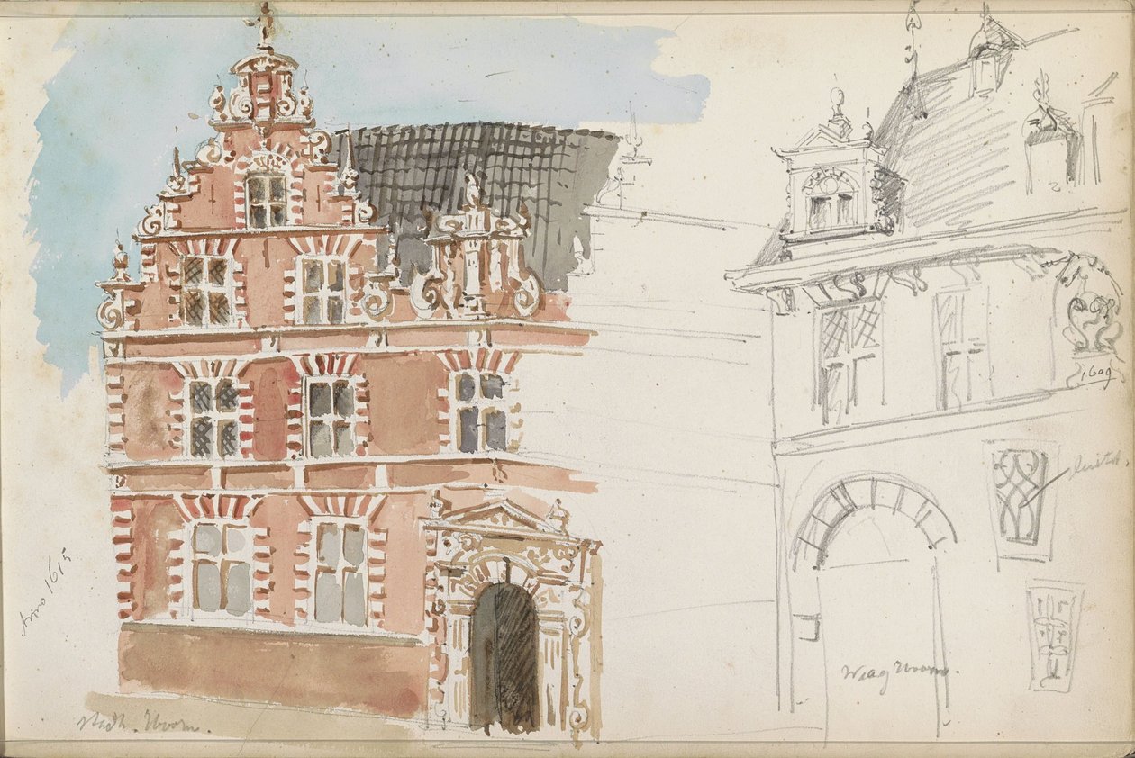 Stadshuset och Waag i Hoorn av Isaac Gosschalk
