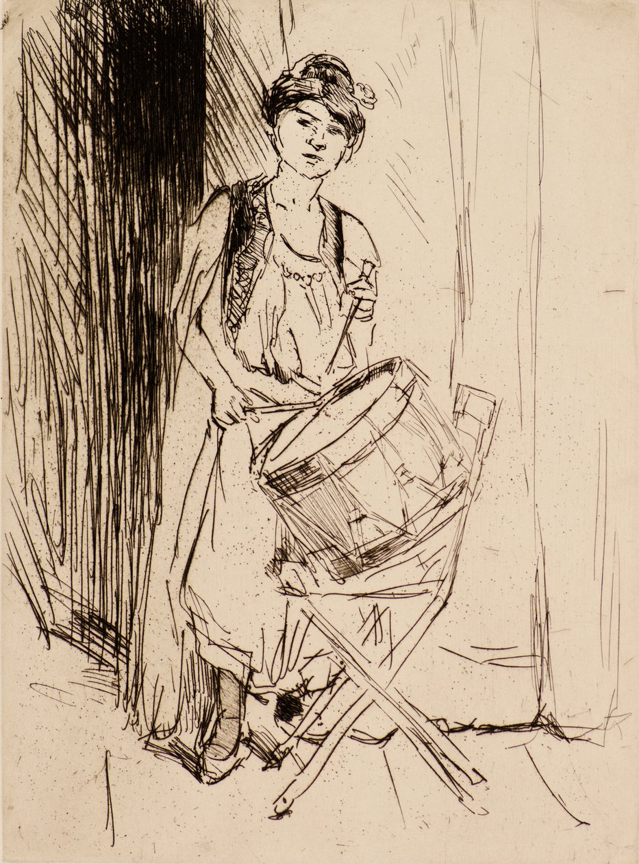 Damen med trumman (etsning) av Isaac Israels