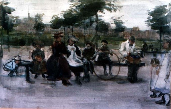 Parkbänken, Amsterdam av Isaac Israels