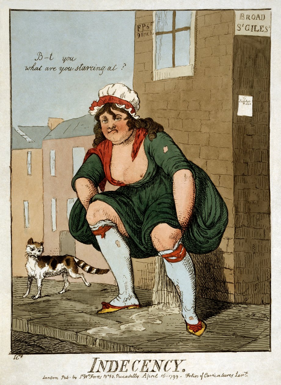 Oanständighet, 1799. av Isaac Robert Cruikshank
