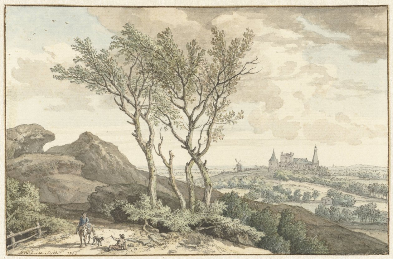 Utsikt över Bentheims slott av Isaac de Moucheron