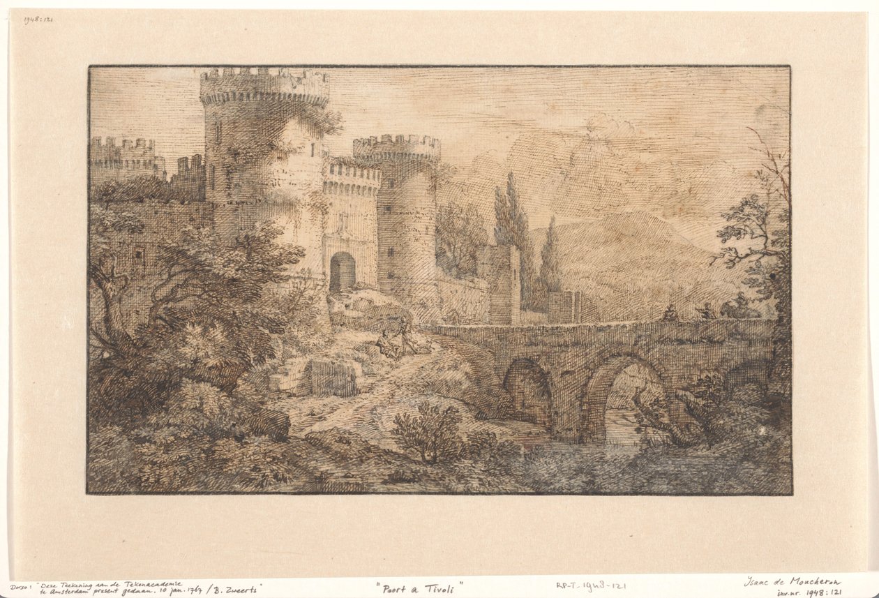 Poort och Tivoli av Isaac de Moucheron