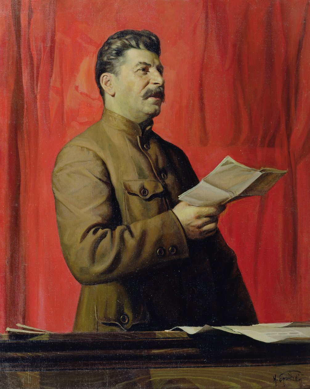 Porträtt av Josif Stalin, 1933 av Isaak Israilevich Brodsky