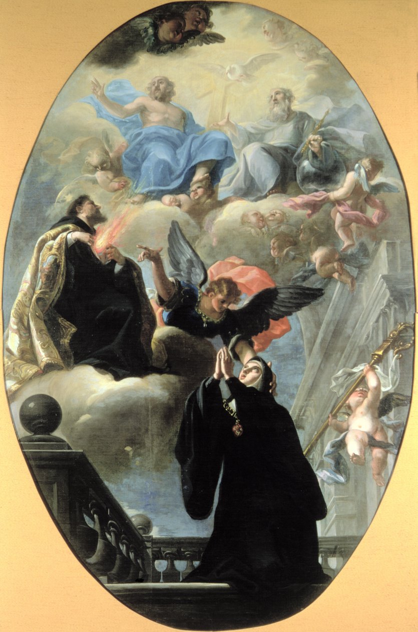 Vision av St Gertrud av Isidoro Arredondo