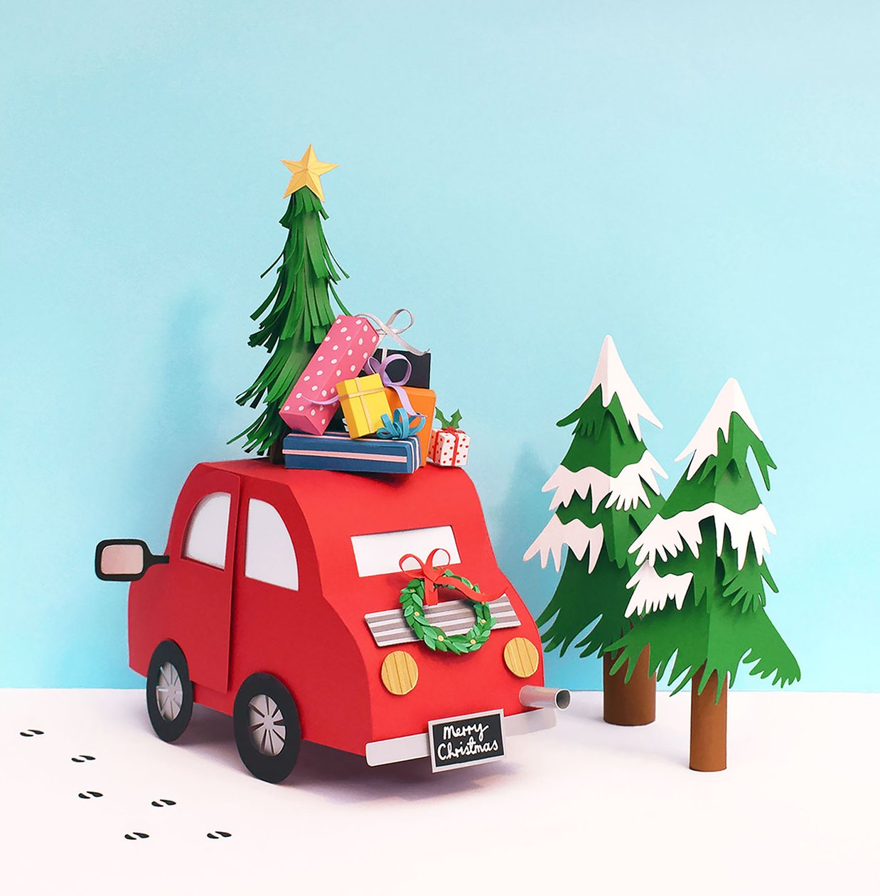 Driving Home For Christmas, 2016 (papper) av Isobel Barber