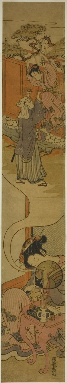 Courtesan Dreaming of Eloping av Isoda Koryusai