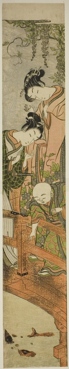 Mata karpen på Kameido av Isoda Koryusai