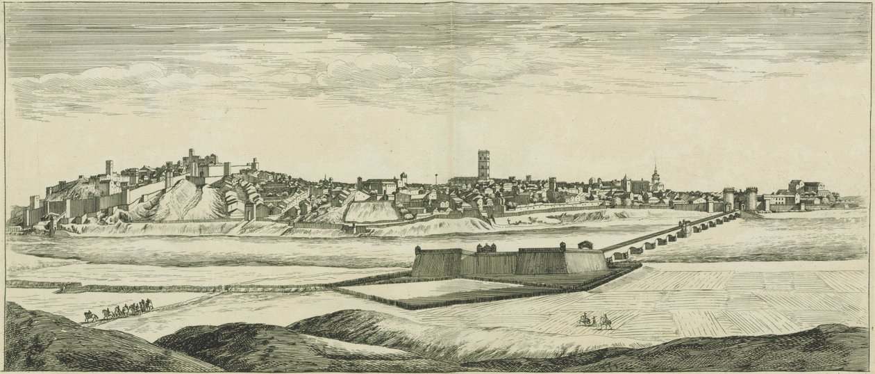 Profil av staden Badaios i Spanien av Israël Silvestre the Younger