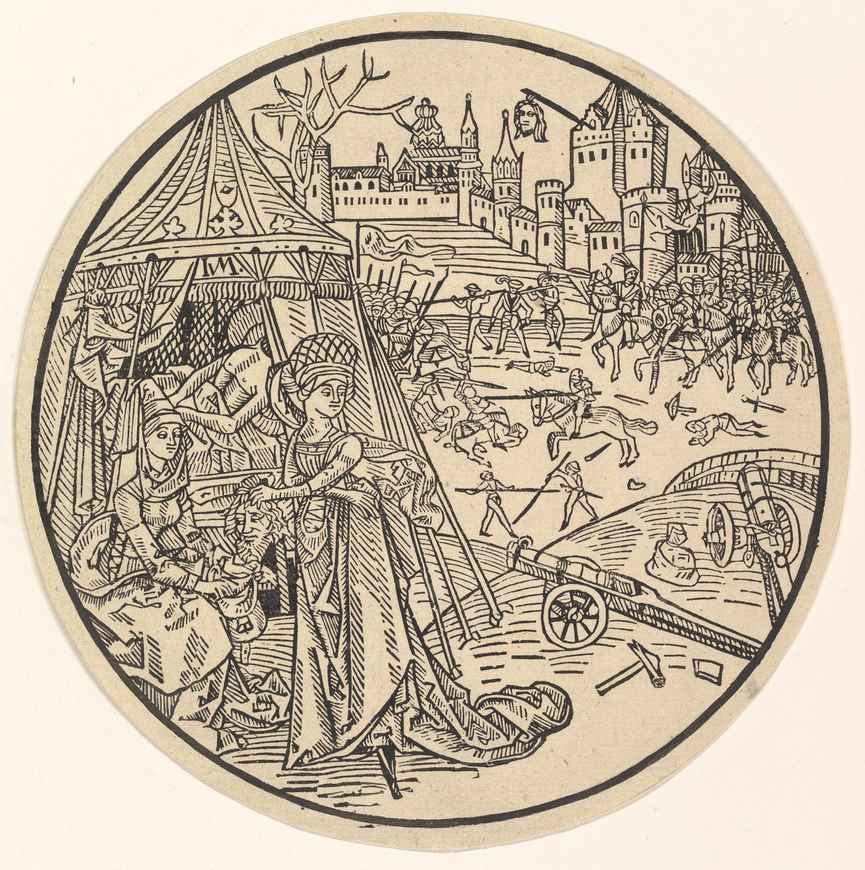 Judith med huvudet av Holofernes. av Israhel van Meckenem