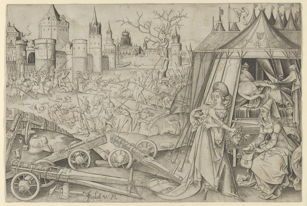Judith med Head of Holophernes,.n.d. av Israhel van Meckenem