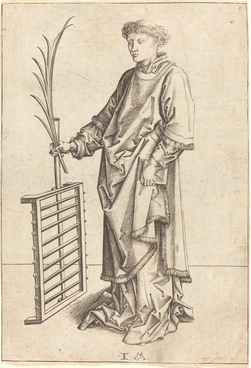 Saint Lawrence, ca. 14801490. av Israhel van Meckenem