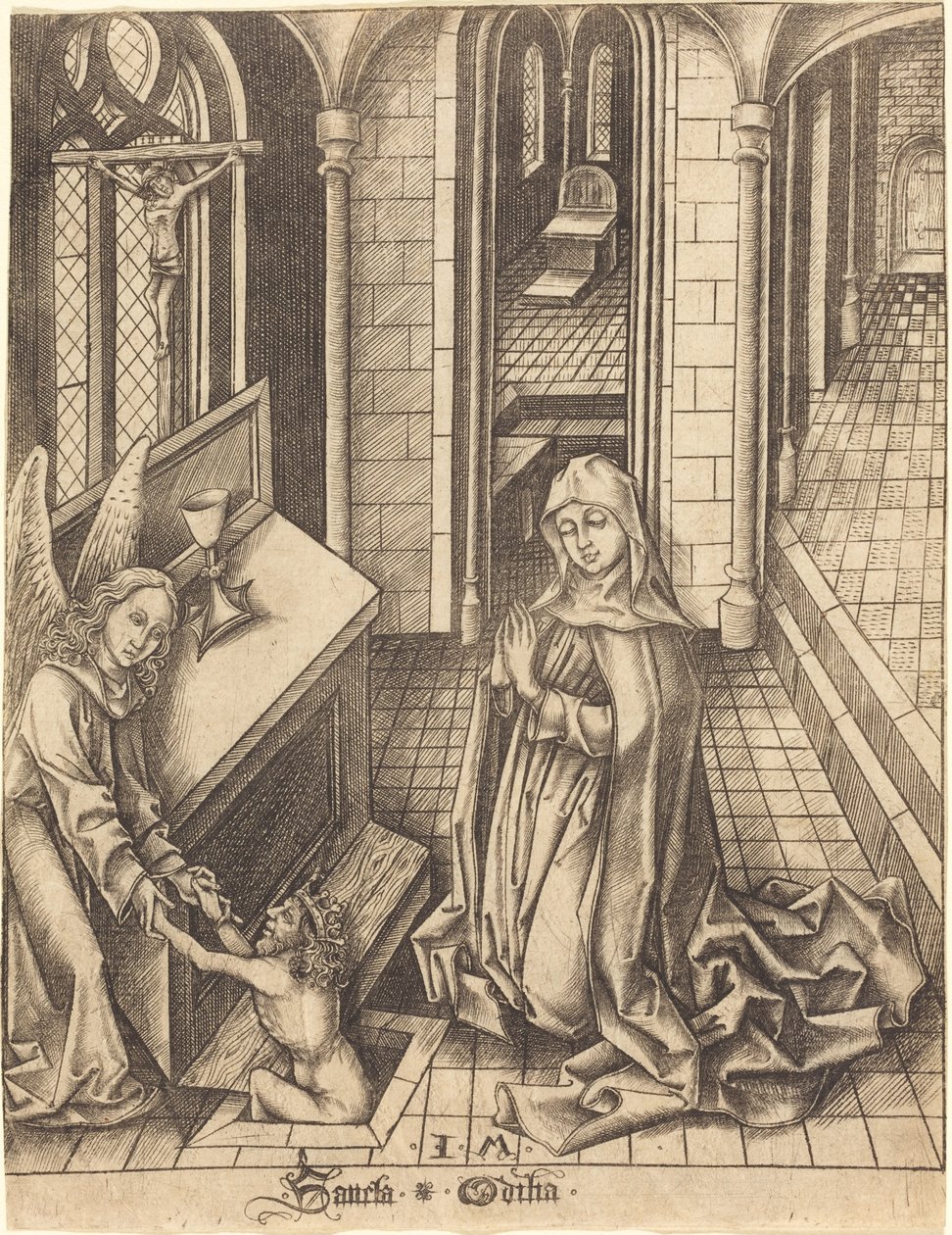 Sankta Ottilia, ca. 14751480. av Israhel van Meckenem