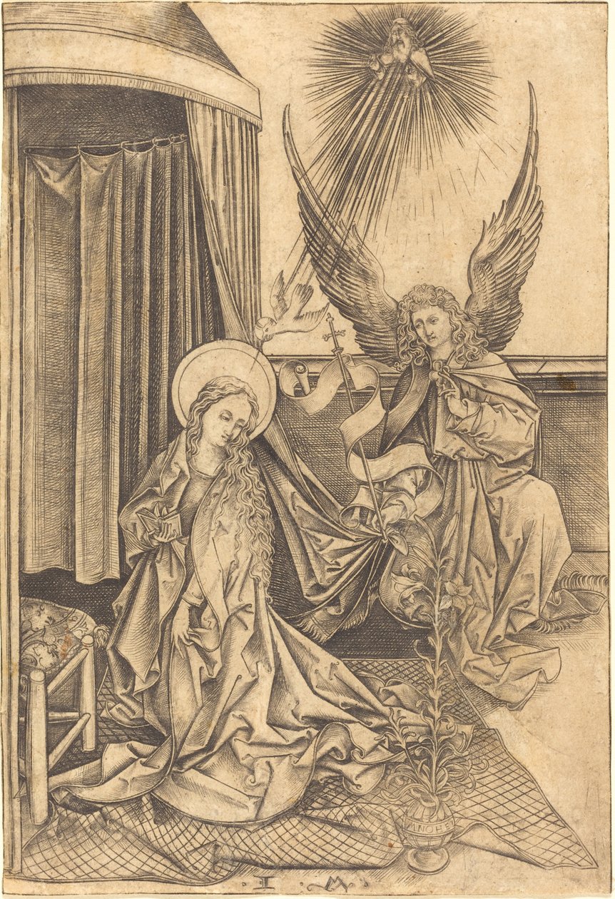 Bebådelsen, c. 14801490. av Israhel van Meckenem