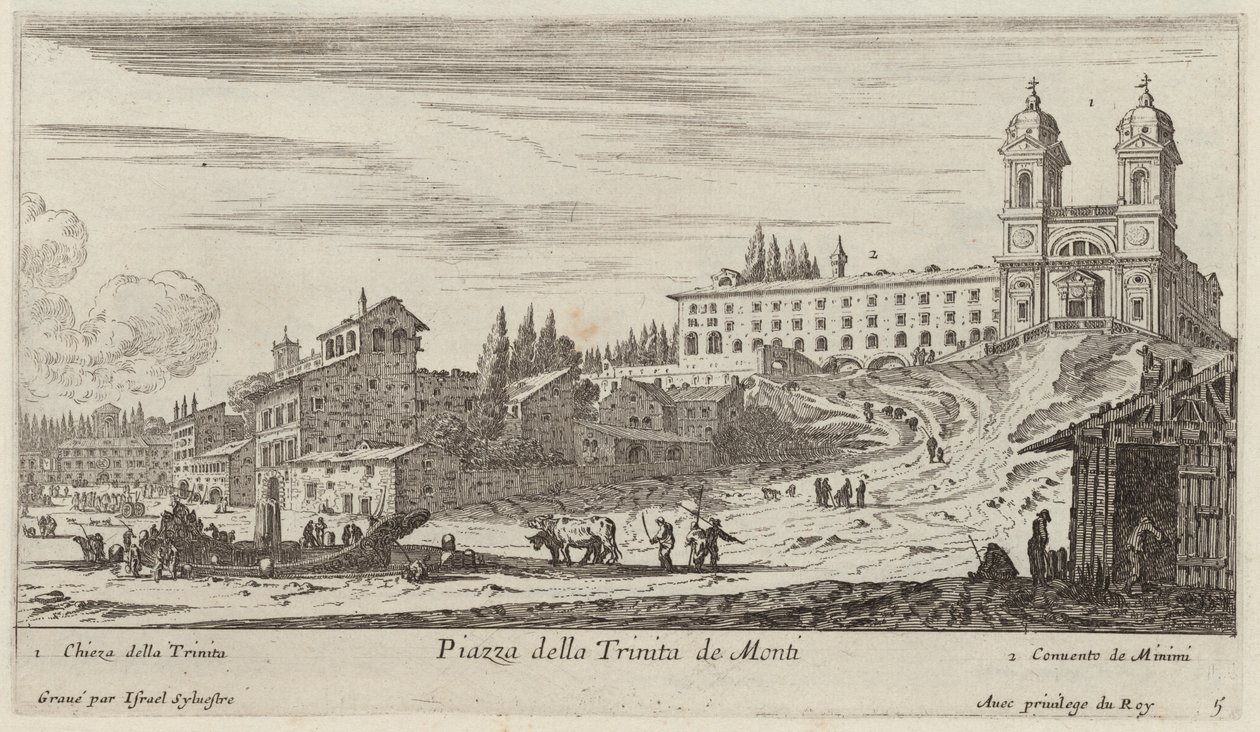 Trinita de Monti-torget av Israël Silvestre