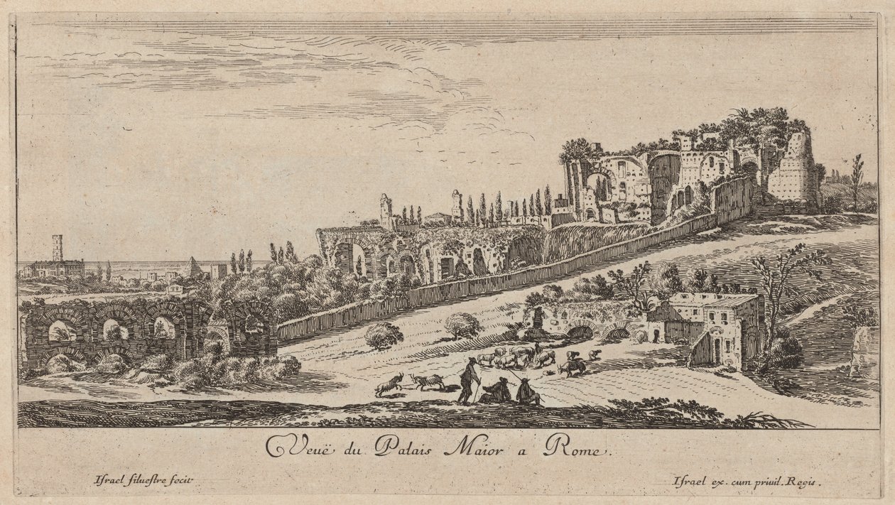 Utsikt över Palazzo Maior i Rom av Israël Silvestre
