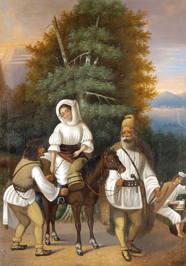 Romanian Family Going to the Fair av István Szkicsák Klinovszky