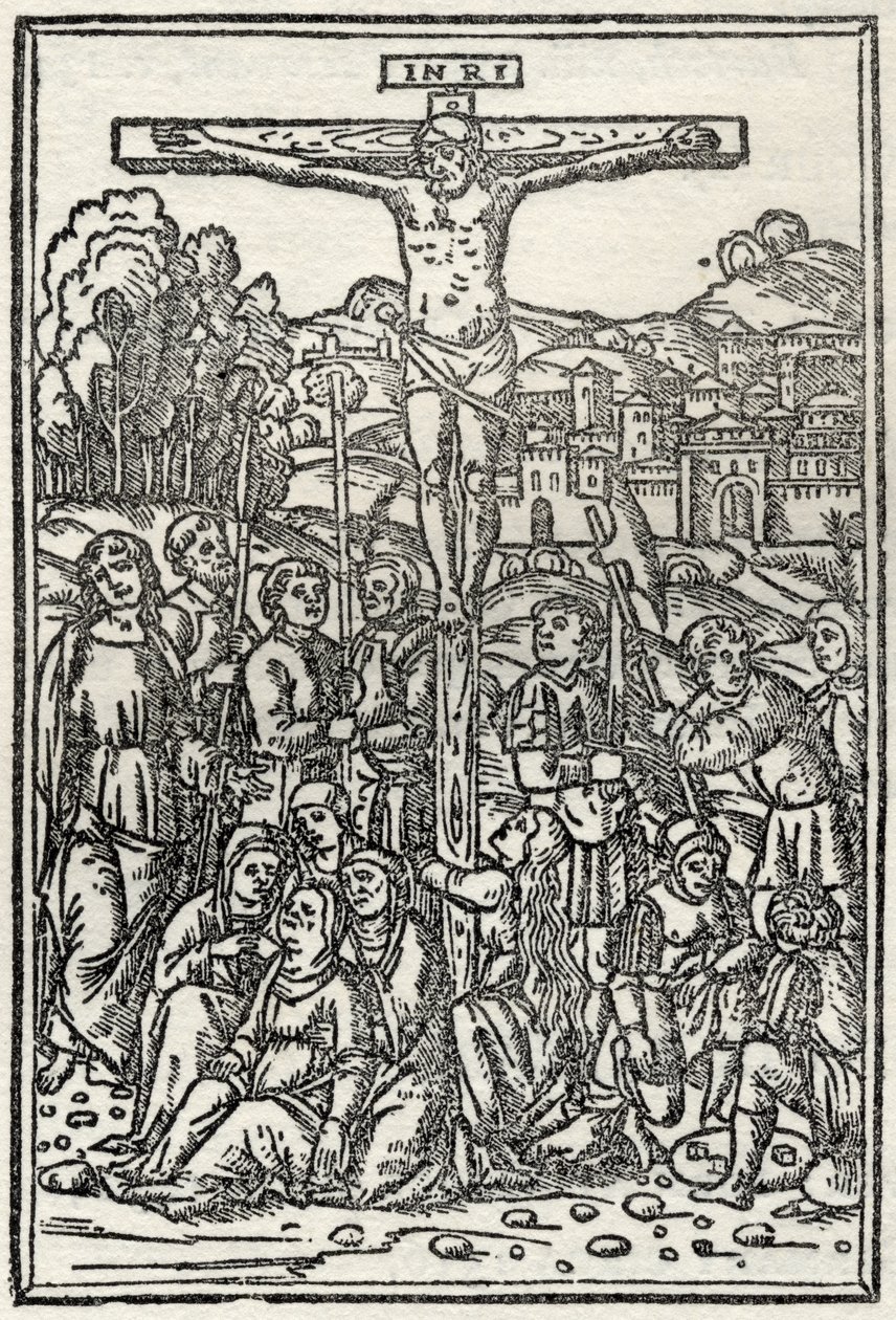 The Crucifixion, från "A Catalog of a Collection of Engravings, Etchings and Woodcuts", av Richard Fisher, publicerad 1879 av Italian School