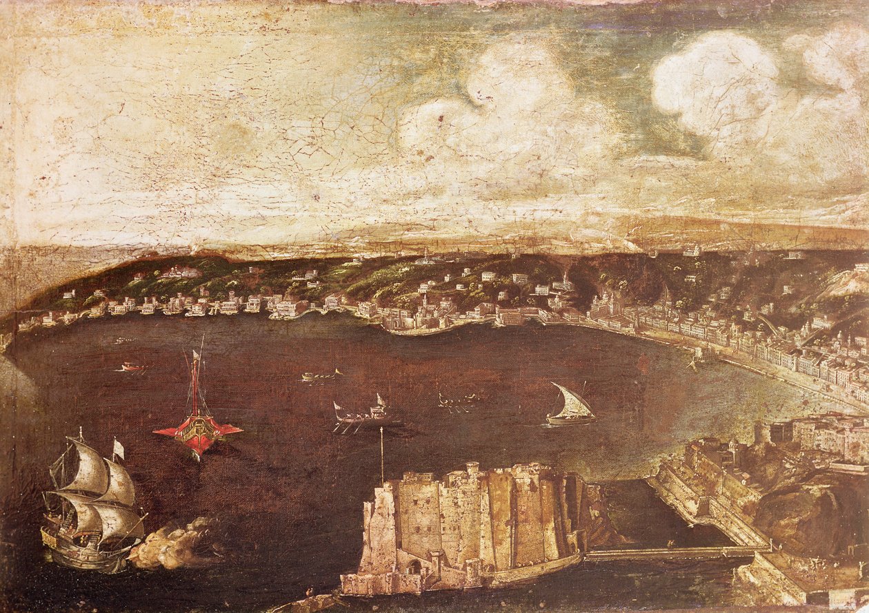 Neapels hamn av Italian School