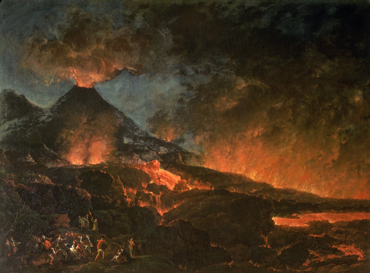 Vesuvius utbrott av Italian School