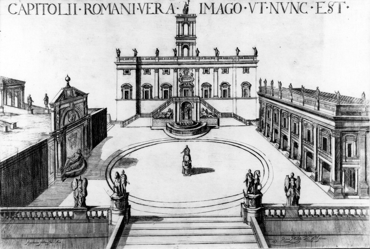 Vy över Kapitolium i Rom, 1600 av Italian School