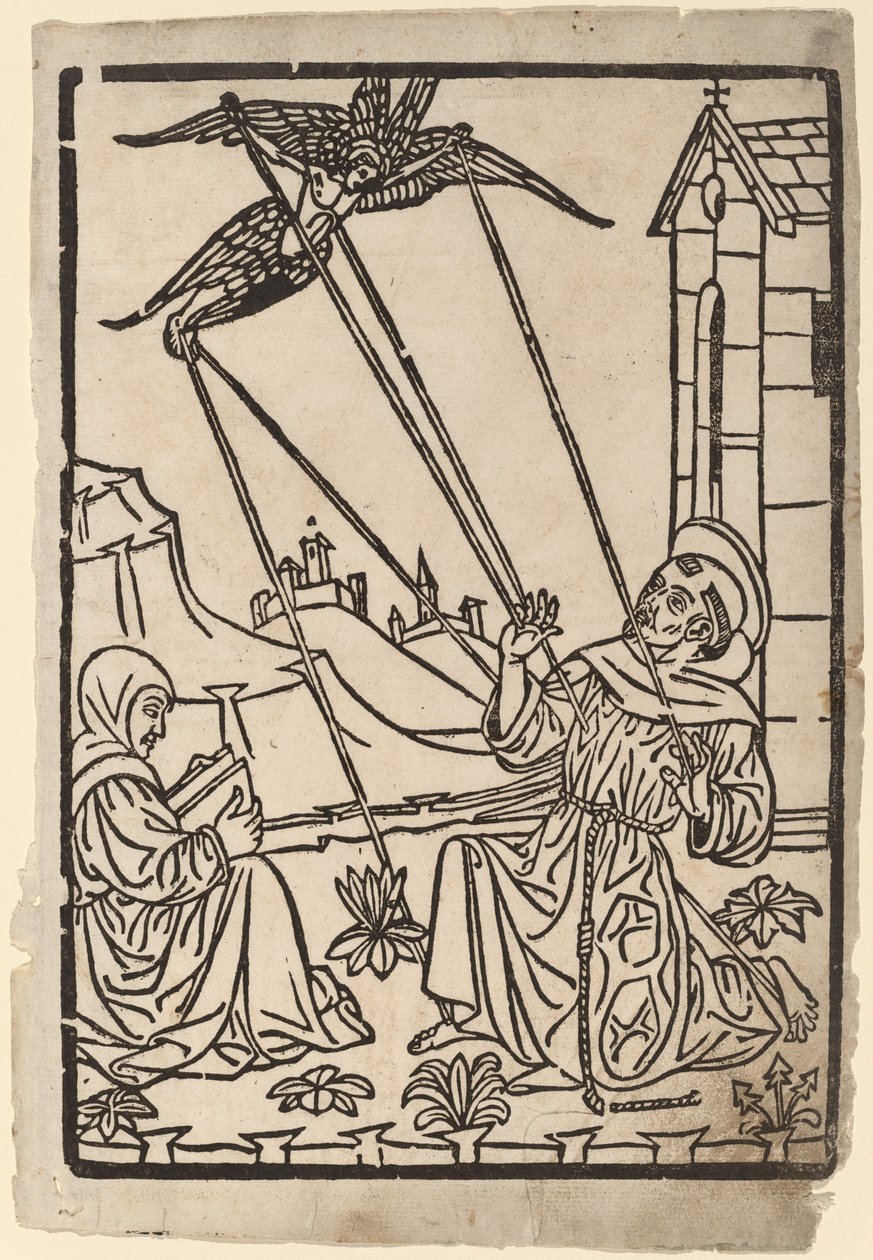 Saint Francis tar emot Stigmata av Italian 15th Century