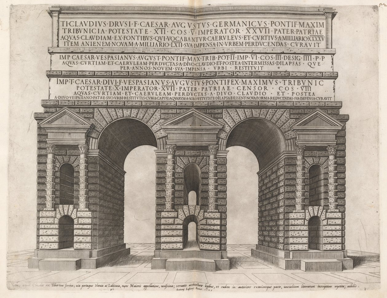 Båge av Claudian akvedukten av Italian 16th Century