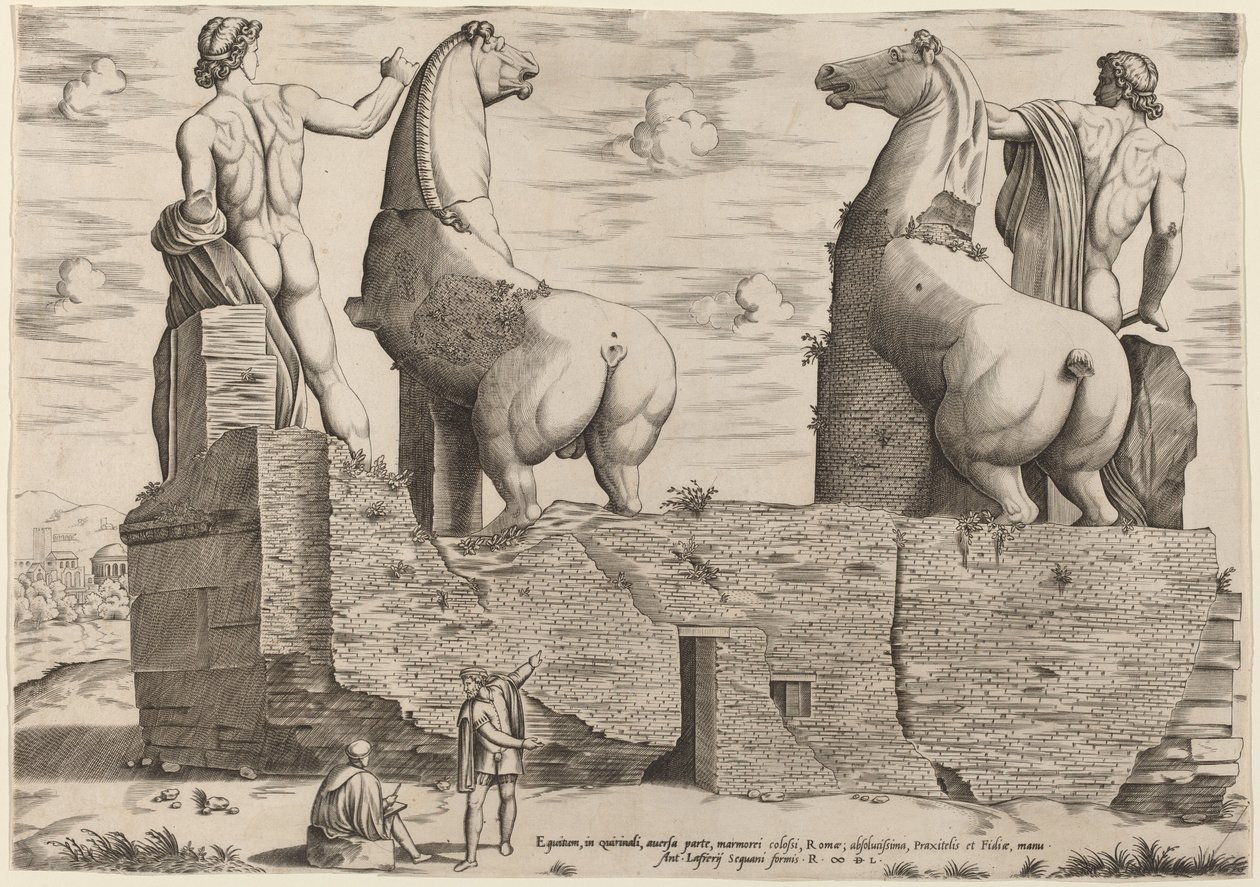Hästar, i Quirinale, på motsatt sida av Italian 16th Century