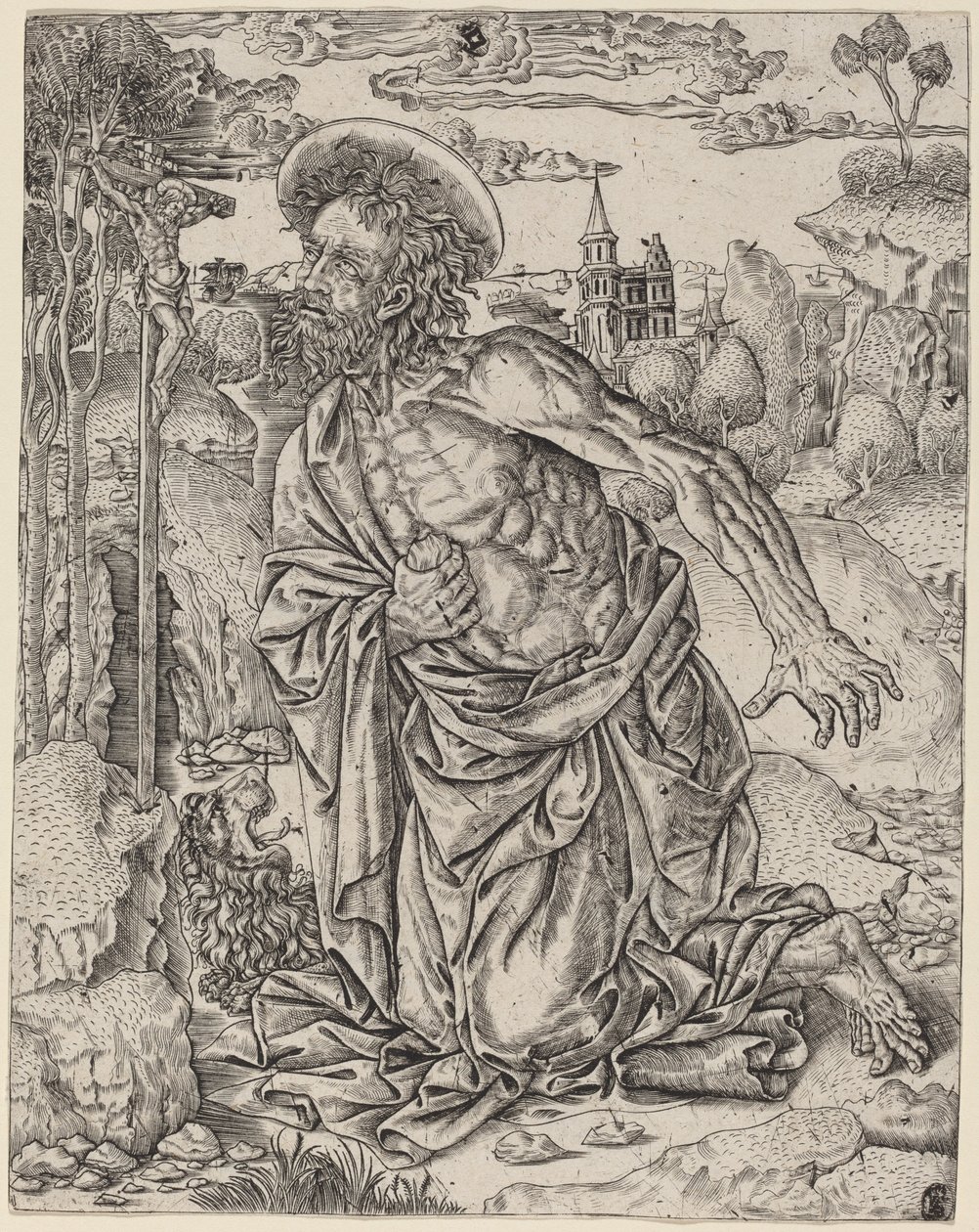 Den helige Hieronymus i botgörelsen av Italian 16th Century