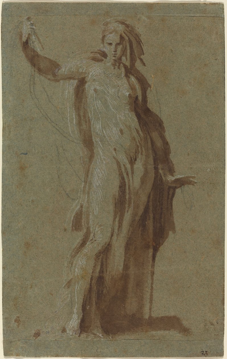 Stående kvinna som håller en rulla av Italian 16th Century