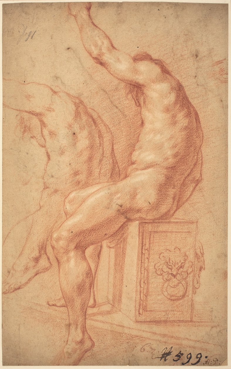 En sittande naken av Italian 17th Century