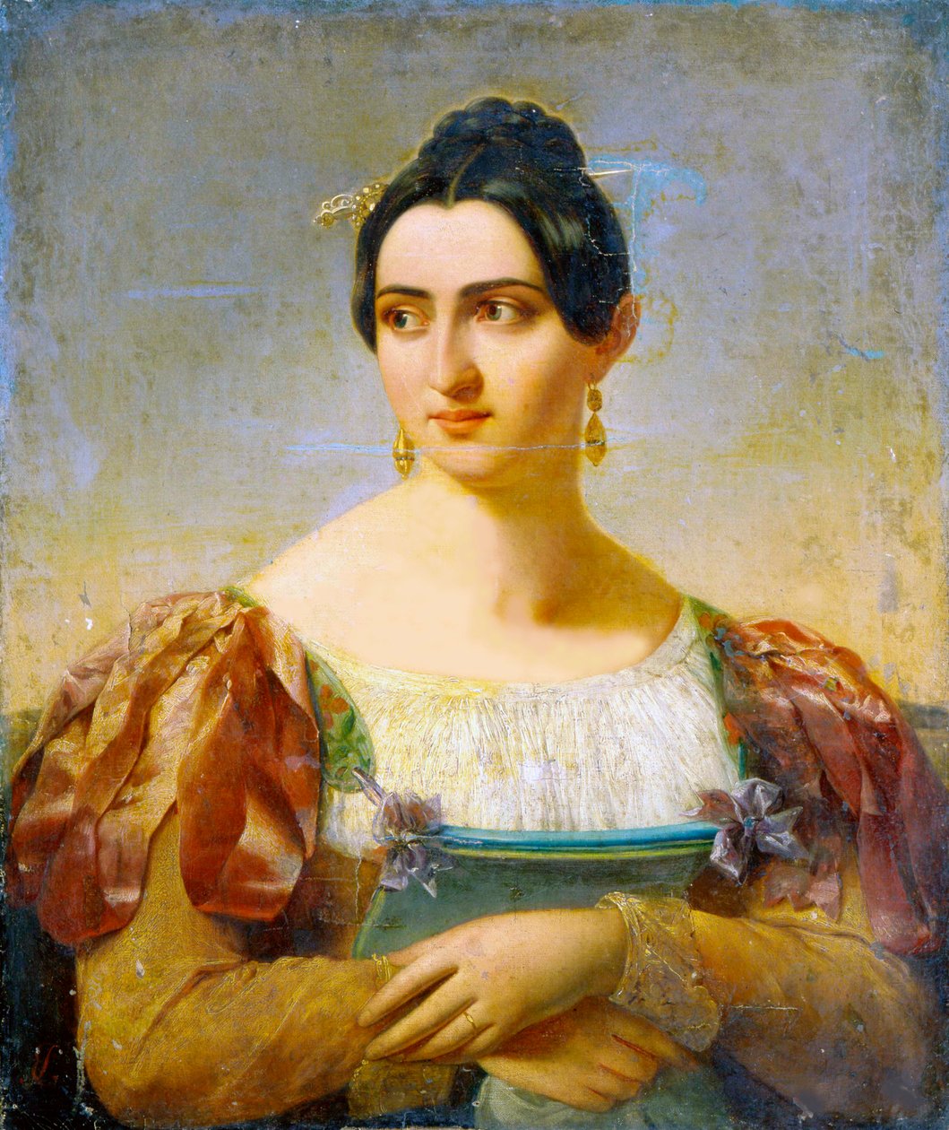 Kvinnoporträtt, tidigt 1800-tal av Italian Master