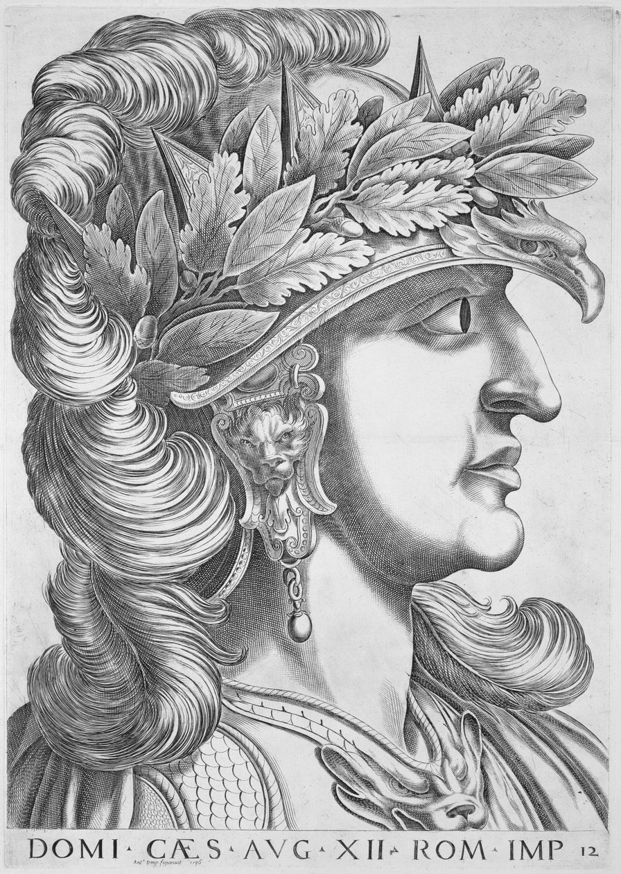 Domitianus Caesar (51-96 e.Kr.), 1596 av Italian School